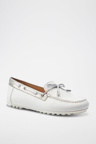 Chaussures bateau en cuir Leelyan - Blanc