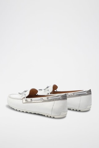 Chaussures bateau en cuir Leelyan - Blanc