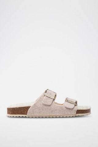 Mules fourrées Brionia - Ecru