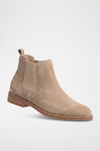 Bottines Chelsea en nubuck Brogue - Beige