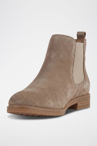 Bottines Chelsea en nubuck Brogue - Beige