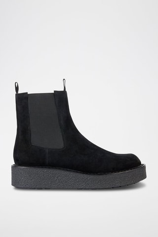 Bottines Chelsea compensées en nubuck Elidea - Noir