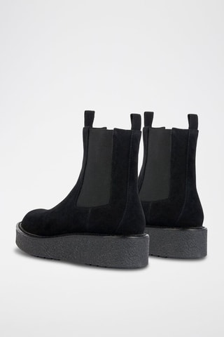Bottines Chelsea compensées en nubuck Elidea - Noir