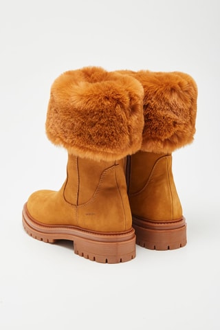 Bottines fourrées en cuir Iridea Camel