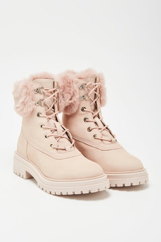 Bottines fourrées en cuir Iridea Rose