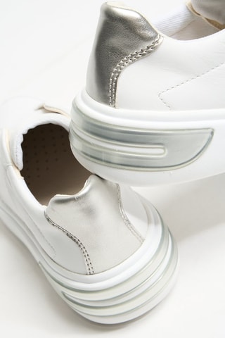 Sneakers plateformes en cuir - Blanc