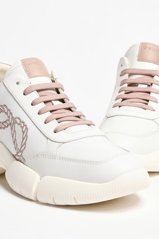 Baskets compensées en cuir pleine fleur - Blanc