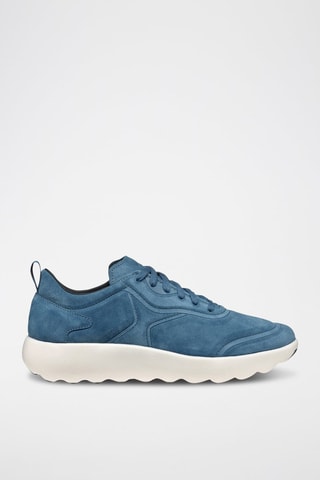 Baskets en cuir de veau nubuck Xtors - Bleu cobalt