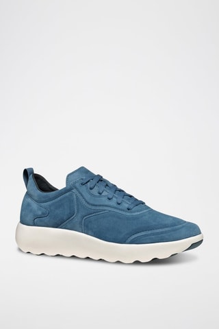 Baskets en cuir de veau nubuck Xtors - Bleu cobalt