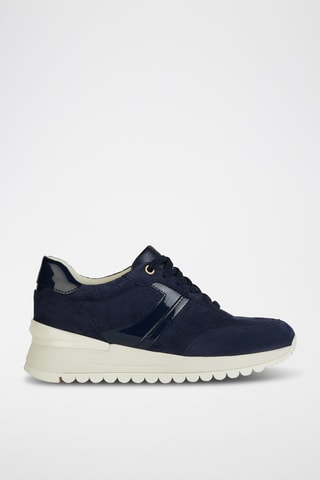 Baskets compensées en nubuck Desya - Bleu