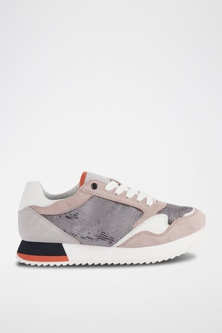Baskets en cuir Doralea Anthracite et vieux rose