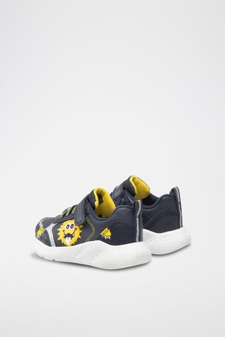 Baskets en cuir Sprintye - Bleu foncé et jaune