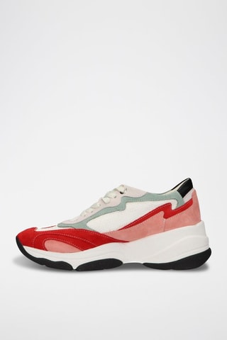 Baskets en nubuck Kirya - Blanc et rouge