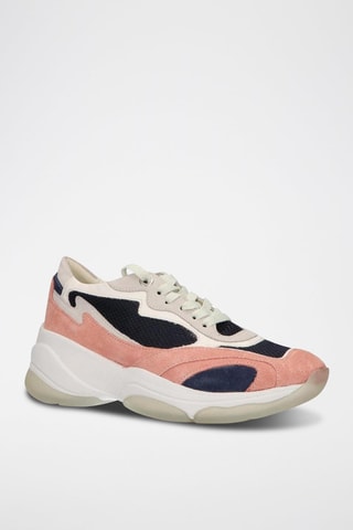 Baskets en nubuck Kirya - Bleu marine et saumon
