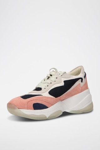 Baskets en nubuck Kirya - Bleu marine et saumon