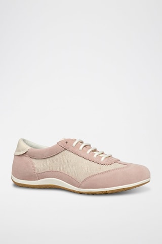 Baskets en cuir de veau nubuck Vega - Taupe