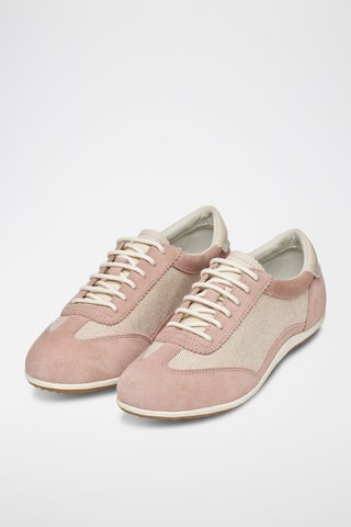 Baskets en cuir de veau nubuck Vega - Taupe