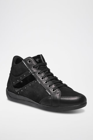 Baskets montantes en cuir Myria - Noir