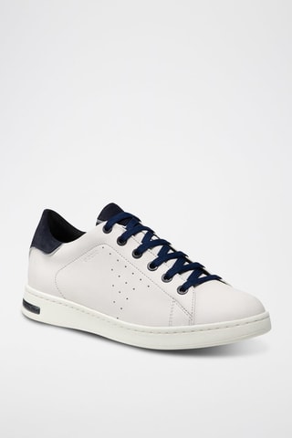 Baskets en cuir Jaysen - Blanc et bleu marine