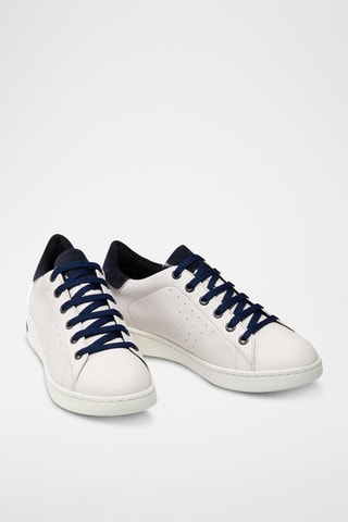Baskets en cuir Jaysen - Blanc et bleu marine