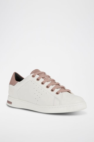 Baskets en cuir - Blanc et vieux rose
