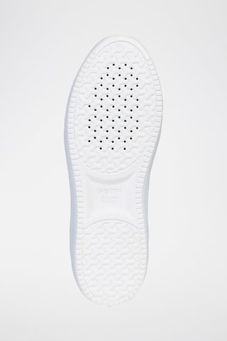 Baskets plateformes en cuir nappa nubuck Tahina - Corail et blanc