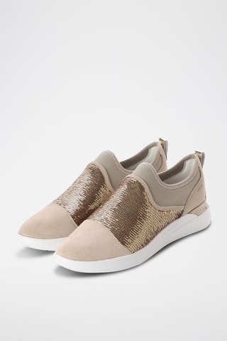 Baskets en cuir nappa nubuck Theragon - Doré