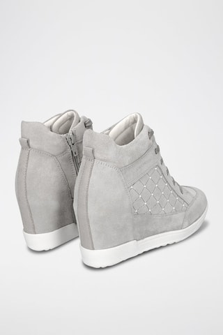 Baskets montantes compensées en nubuck Carum - Gris clair
