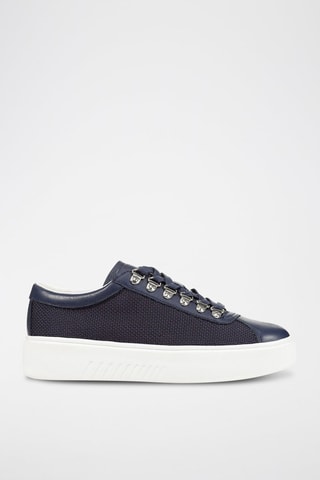Baskets plateformes en cuir Nhenbus - Bleu nuit