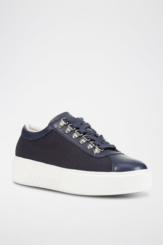 Baskets plateformes en cuir Nhenbus - Bleu nuit