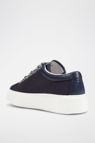 Baskets plateformes en cuir Nhenbus - Bleu nuit