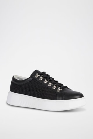 Baskets plateformes en cuir Nhenbus - Noir
