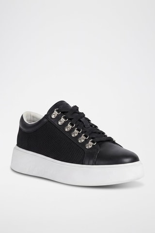 Baskets plateformes en cuir Nhenbus - Noir