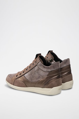 Baskets montantes en cuir - Beige