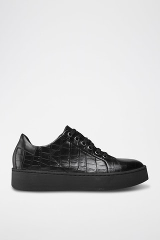 Baskets plateformes en cuir Skyely - Noir