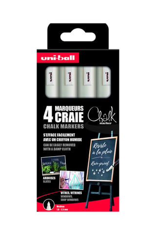 4 marqueurs craie Uniball - 1,8 à 2,5 mm