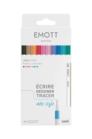 10 feutres couleurs pastel Emott - 0,4 mm
