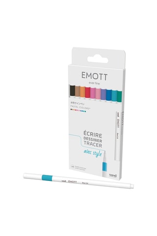 10 feutres couleurs pastel Emott - 0,4 mm