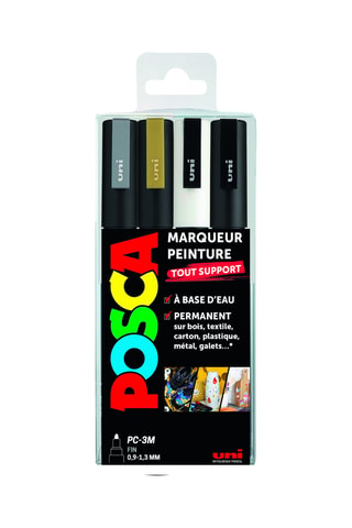 Set de 4 marqueurs PC-3M Posca - 0,9-1,3 mm