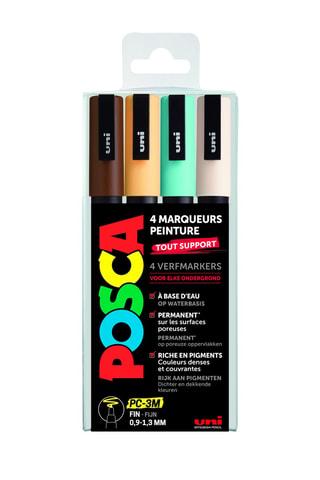 Set de 4 marqueurs PC-3M Posca - 0,9-1,3 mm