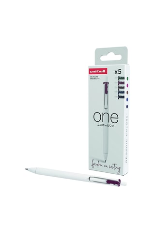 5 stylos à encre gel One Uniball - 0,7 mm