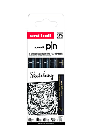 5 feutres techniques Sketching UniBall - 0,4 à 1,2 mm
