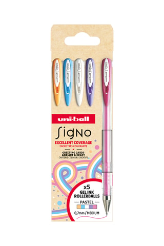 5 rollers à encre gel Signo Uniball - 0,7 mm