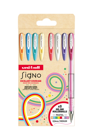 8 rollers à encre gel pastel Signo Uniball - 0,7 mm