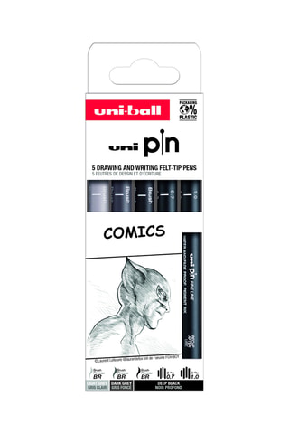 5 feutres techniques Comics UniBall - 0,7 à 1 mm