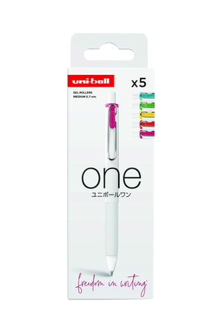 5 stylos à encre gel néon One Uniball - 0,7 mm