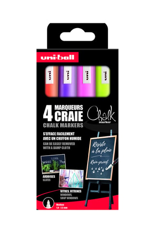 4 marqueurs craie Uniball - 1,8 à 2,5 mm