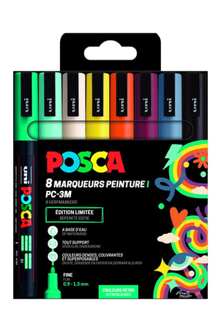Set de 8 marqueurs PC-3M Posca - 0,9-1,3 mm