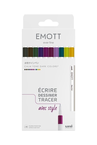10 feutres couleurs sombres Emott - 0,4 mm