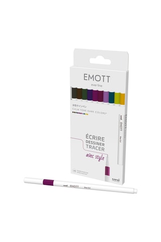 10 feutres couleurs sombres Emott - 0,4 mm